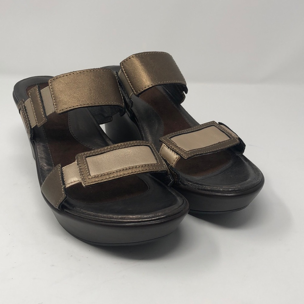 NAOT Copper/ Pewter Strappy Wedges